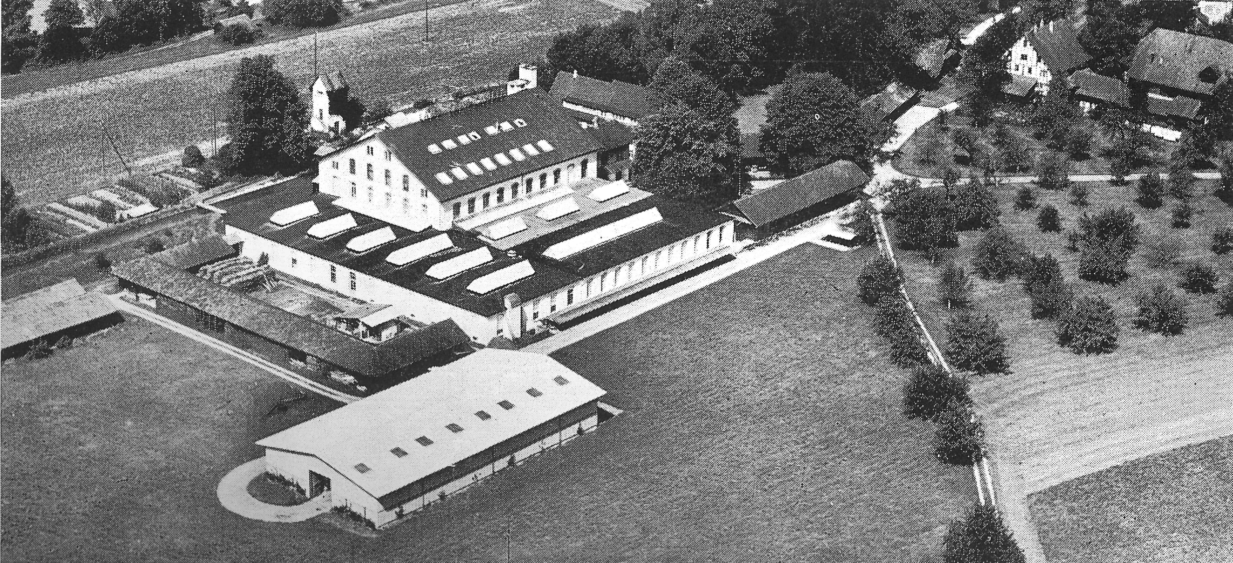 LANGYARNS Mühlehof Reiden Luftaufnahme 1963 LANGYARNS Mühlehof Reiden Luftaufnahme 1963